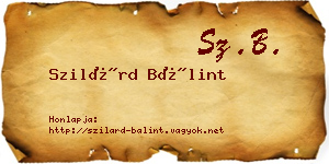 Szilárd Bálint névjegykártya